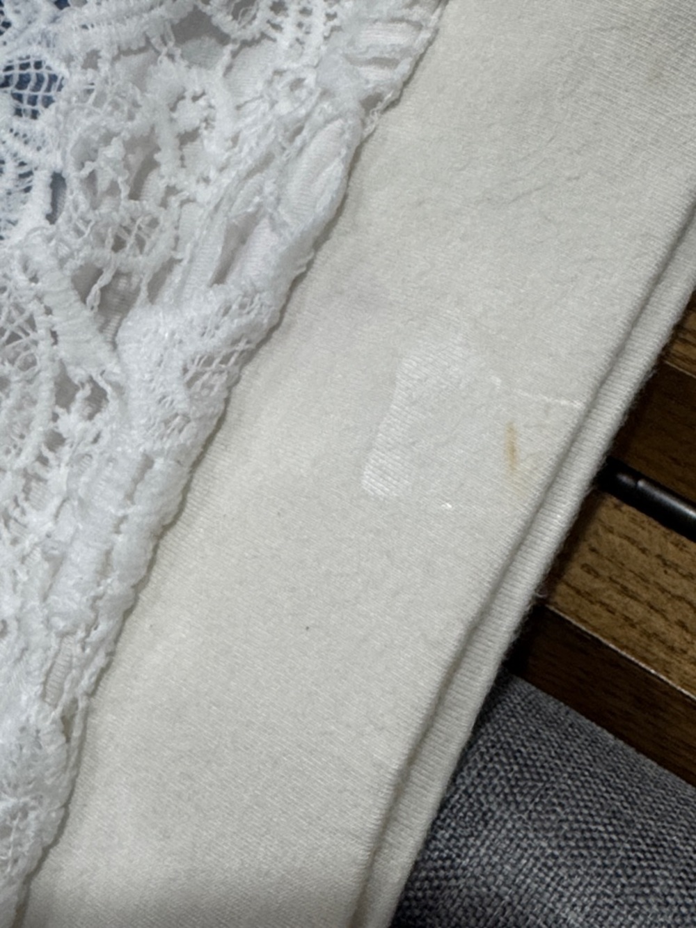 Riley James Lace Ombre Shorts White Crochet Lined Large - Picture 9 of 10